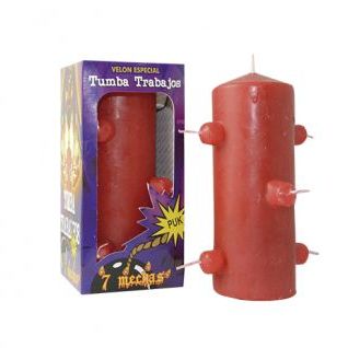 Velón 7 Mechas PUK Rojo